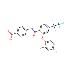 Cc1cc(F)ccc1Oc1cc(C(F)(F)C(F)(F)F)ccc1C(=O)Nc1ccc(C(=O)O)cc1 ZINC000143168030