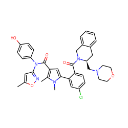 Cc1cc(N(C(=O)c2cc(-c3cc(Cl)ccc3C(=O)N3Cc4ccccc4C[C@H]3CN3CCOCC3)n(C)c2C)c2ccc(O)cc2)no1 ZINC000261159857