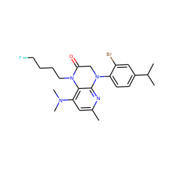 Cc1cc(N(C)C)c2c(n1)N(c1ccc(C(C)C)cc1Br)CC(=O)N2CCCCF ZINC000473145390