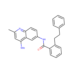 Cc1cc(N)c2cc(NC(=O)c3ccccc3CCc3ccccc3)ccc2n1 ZINC000013835516