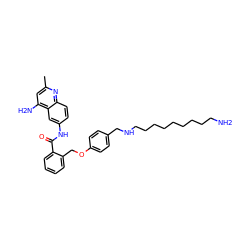 Cc1cc(N)c2cc(NC(=O)c3ccccc3COc3ccc(CNCCCCCCCCCN)cc3)ccc2n1 ZINC000071296998