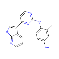 Cc1cc(N)ccc1Nc1nccc(-c2c[nH]c3ncccc23)n1 ZINC000072177365