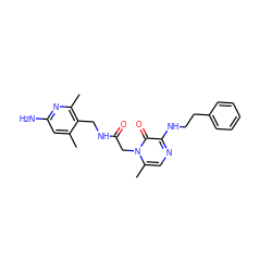 Cc1cc(N)nc(C)c1CNC(=O)Cn1c(C)cnc(NCCc2ccccc2)c1=O ZINC000013781853