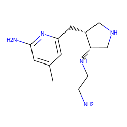 Cc1cc(N)nc(C[C@@H]2CNC[C@@H]2NCCN)c1 ZINC000023247640