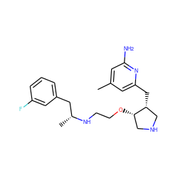 Cc1cc(N)nc(C[C@@H]2CNC[C@@H]2OCCN[C@H](C)Cc2cccc(F)c2)c1 ZINC000095586845