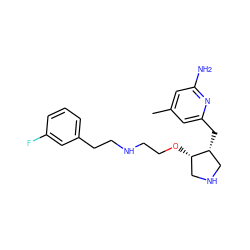 Cc1cc(N)nc(C[C@@H]2CNC[C@@H]2OCCNCCc2cccc(F)c2)c1 ZINC000040977387