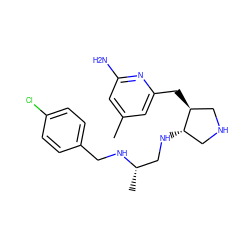 Cc1cc(N)nc(C[C@H]2CNC[C@@H]2NC[C@H](C)NCc2ccc(Cl)cc2)c1 ZINC000059096149