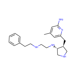 Cc1cc(N)nc(C[C@H]2CNC[C@@H]2NCCNCCc2ccccc2)c1 ZINC000064453394