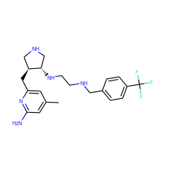 Cc1cc(N)nc(C[C@H]2CNC[C@@H]2NCCNCc2ccc(C(F)(F)F)cc2)c1 ZINC000064448131