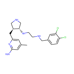 Cc1cc(N)nc(C[C@H]2CNC[C@@H]2NCCNCc2ccc(Cl)c(Cl)c2)c1 ZINC000064448851