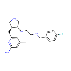 Cc1cc(N)nc(C[C@H]2CNC[C@@H]2NCCNCc2ccc(F)cc2)c1 ZINC000064448132