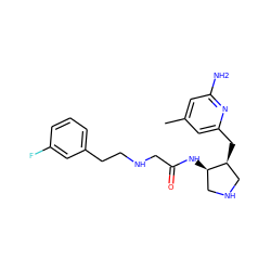 Cc1cc(N)nc(C[C@H]2CNC[C@H]2NC(=O)CNCCc2cccc(F)c2)c1 ZINC000040395788