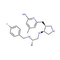 Cc1cc(N)nc(C[C@H]2CNC[C@H]2NC[C@H](C)NCc2ccc(Cl)cc2)c1 ZINC000040413708