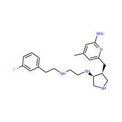 Cc1cc(N)nc(C[C@H]2CNC[C@H]2NCCNCCc2cccc(F)c2)c1 ZINC000040933970