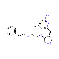 Cc1cc(N)nc(C[C@H]2CNC[C@H]2NCCNCCc2ccccc2)c1 ZINC000040935035