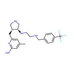 Cc1cc(N)nc(C[C@H]2CNC[C@H]2NCCNCc2ccc(C(F)(F)F)cc2)c1 ZINC000040933391