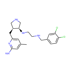 Cc1cc(N)nc(C[C@H]2CNC[C@H]2NCCNCc2ccc(Cl)c(Cl)c2)c1 ZINC000040934712