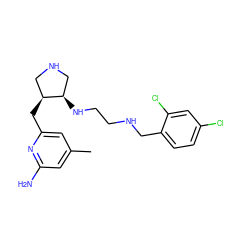 Cc1cc(N)nc(C[C@H]2CNC[C@H]2NCCNCc2ccc(Cl)cc2Cl)c1 ZINC000040411717