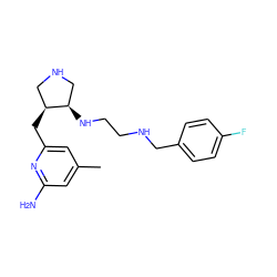 Cc1cc(N)nc(C[C@H]2CNC[C@H]2NCCNCc2ccc(F)cc2)c1 ZINC000040933706