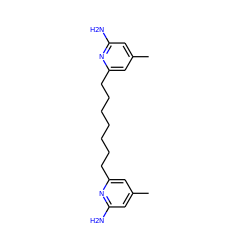 Cc1cc(N)nc(CCCCCCCc2cc(C)cc(N)n2)c1 ZINC000096282516