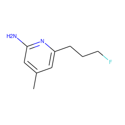 Cc1cc(N)nc(CCCF)c1 ZINC000040828629