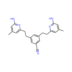 Cc1cc(N)nc(CCc2cc(C#N)cc(CCc3cc(C)cc(N)n3)c2)c1 ZINC000095584273