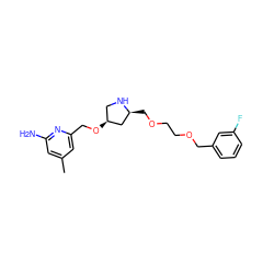 Cc1cc(N)nc(CO[C@H]2CN[C@@H](COCCOCc3cccc(F)c3)C2)c1 ZINC000103256498