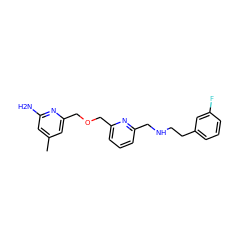 Cc1cc(N)nc(COCc2cccc(CNCCc3cccc(F)c3)n2)c1 ZINC000096282514