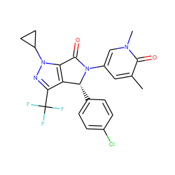 Cc1cc(N2C(=O)c3c(c(C(F)(F)F)nn3C3CC3)[C@H]2c2ccc(Cl)cc2)cn(C)c1=O ZINC000220443378