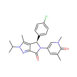 Cc1cc(N2C(=O)c3nn(C(C)C)c(C)c3[C@H]2c2ccc(Cl)cc2)cn(C)c1=O ZINC000220179209