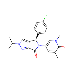 Cc1cc(N2C(=O)c3nn(C(C)C)cc3[C@H]2c2ccc(Cl)cc2)cn(C)c1=O ZINC000220420895