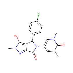 Cc1cc(N2C(=O)c3nn(C)c(O)c3[C@@H]2c2ccc(Cl)cc2)cn(C)c1=O ZINC000261120519