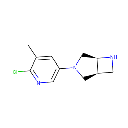 Cc1cc(N2C[C@@H]3CN[C@@H]3C2)cnc1Cl ZINC000028866053