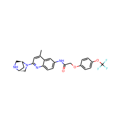 Cc1cc(N2C[C@H]3C[C@H]2CN3)nc2ccc(NC(=O)COc3ccc(OC(F)(F)F)cc3)cc12 ZINC000261158737