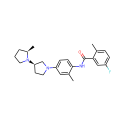 Cc1cc(N2CC[C@@H](N3CCC[C@H]3C)C2)ccc1NC(=O)c1cc(F)ccc1C ZINC000096272958