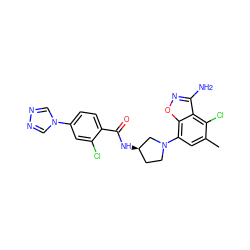 Cc1cc(N2CC[C@@H](NC(=O)c3ccc(-n4cnnc4)cc3Cl)C2)c2onc(N)c2c1Cl ZINC001772641127