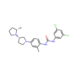 Cc1cc(N2CC[C@H](N3CCC[C@@H]3C)C2)ccc1NC(=O)Nc1cc(Cl)cc(Cl)c1 ZINC000059260213