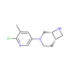 Cc1cc(N2CC[C@H]3CN[C@H]3C2)cnc1Cl ZINC000035080252