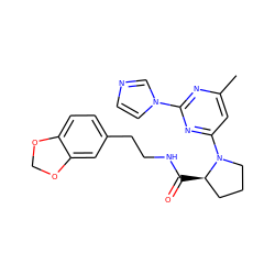 Cc1cc(N2CCC[C@H]2C(=O)NCCc2ccc3c(c2)OCO3)nc(-n2ccnc2)n1 ZINC000033969953