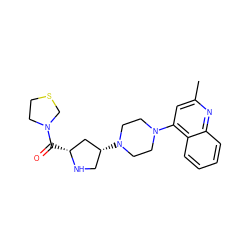 Cc1cc(N2CCN([C@@H]3CN[C@H](C(=O)N4CCSC4)C3)CC2)c2ccccc2n1 ZINC000084689719