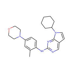 Cc1cc(N2CCOCC2)ccc1Nc1ncc2ccn(C3CCCCC3)c2n1 ZINC000103248448