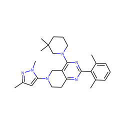 Cc1cc(N2CCc3nc(-c4c(C)cccc4C)nc(N4CCCC(C)(C)C4)c3C2)n(C)n1 ZINC000146925007