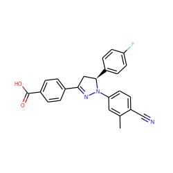 Cc1cc(N2N=C(c3ccc(C(=O)O)cc3)C[C@H]2c2ccc(F)cc2)ccc1C#N ZINC000058576529