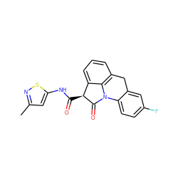 Cc1cc(NC(=O)[C@@H]2C(=O)N3c4ccc(F)cc4Cc4cccc2c43)sn1 ZINC000026161394