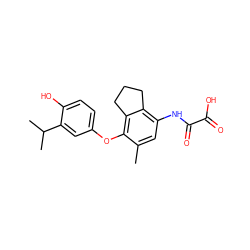 Cc1cc(NC(=O)C(=O)O)c2c(c1Oc1ccc(O)c(C(C)C)c1)CCC2 ZINC000038459396