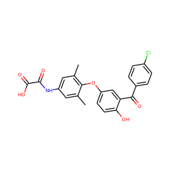 Cc1cc(NC(=O)C(=O)O)cc(C)c1Oc1ccc(O)c(C(=O)c2ccc(Cl)cc2)c1 ZINC000013602445