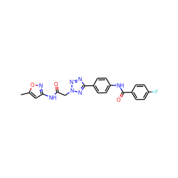 Cc1cc(NC(=O)Cn2nnc(-c3ccc(NC(=O)c4ccc(F)cc4)cc3)n2)no1 ZINC000001339588