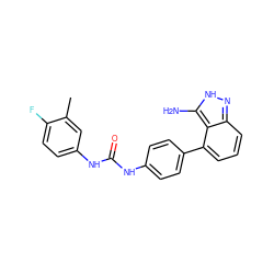 Cc1cc(NC(=O)Nc2ccc(-c3cccc4n[nH]c(N)c34)cc2)ccc1F ZINC000035324442