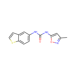 Cc1cc(NC(=O)Nc2ccc3sccc3c2)on1 ZINC000013740545