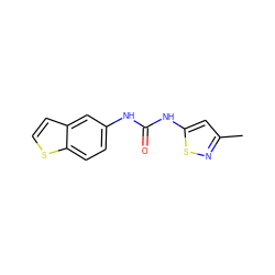 Cc1cc(NC(=O)Nc2ccc3sccc3c2)sn1 ZINC000013740544